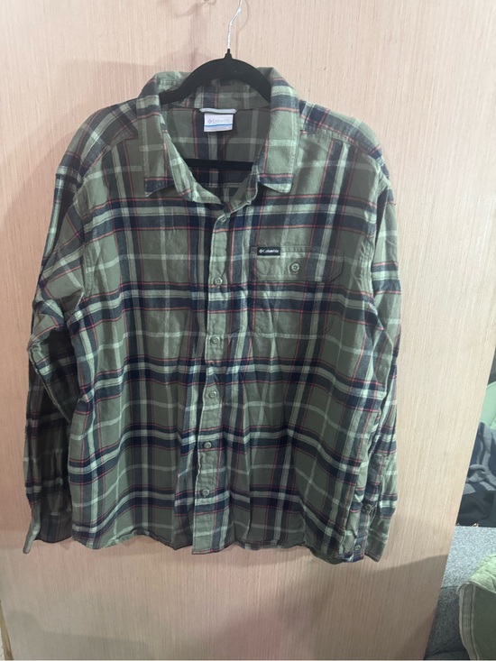 Columbia Other - Columbia Green Plaid Flannel Shirt with Subtle Red Accents Size XL